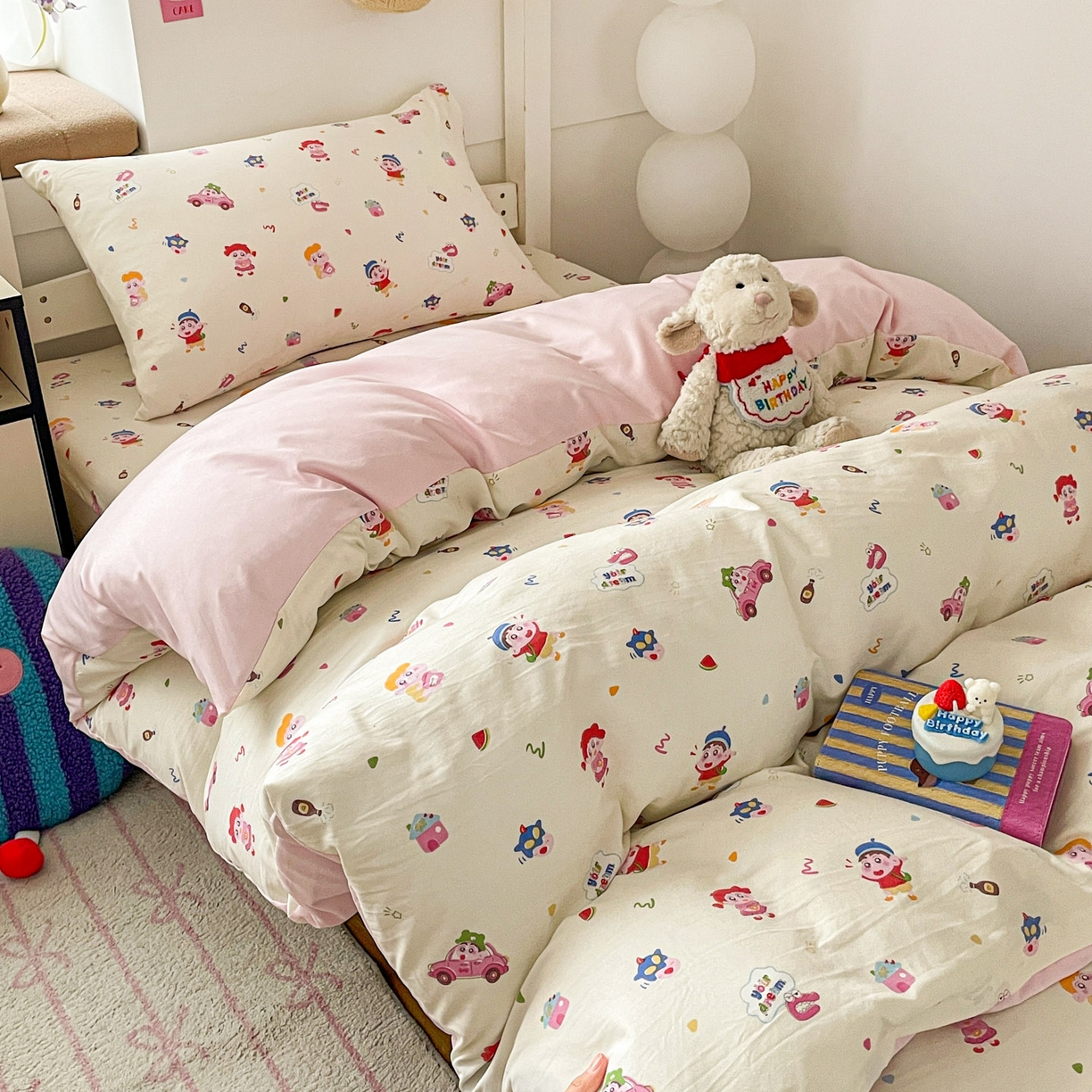 91家纺网 家纺一手货源 找家纺 纽缦家纺 2026新款A类水洗棉学生套件系列 小新控