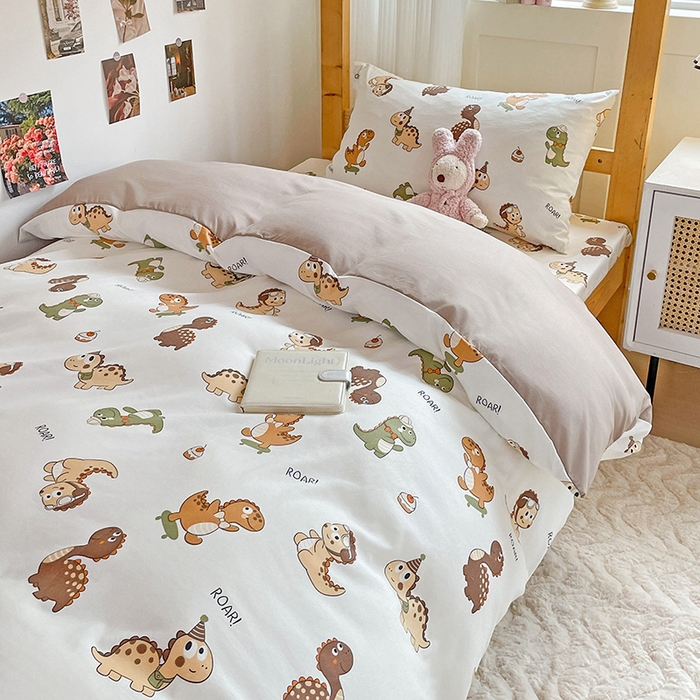 91家纺网 家纺一手货源 找家纺 纽缦家纺 2026新款A类水洗棉学生套件系列 炫酷龙