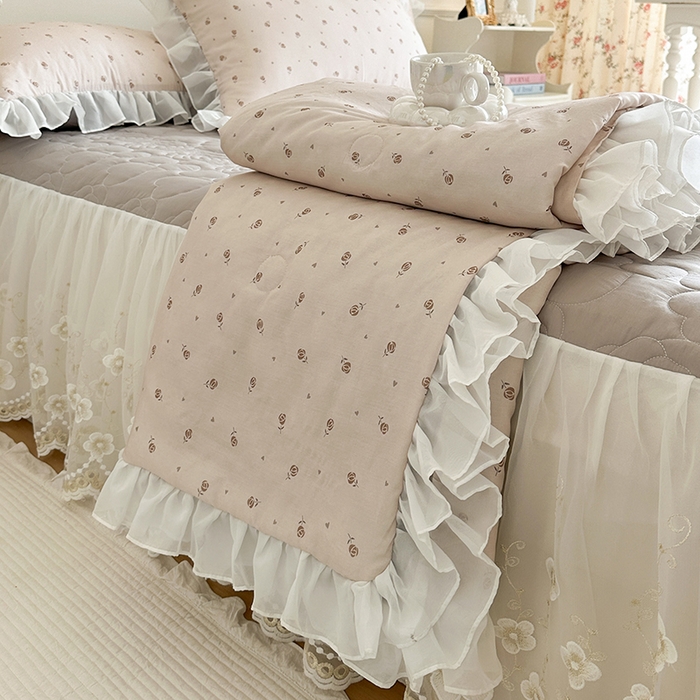 91家纺网 家纺一手货源 找家纺 （总）网红馆（ck家纺） 2026新款韩系巴黎纱印花床裙夏被四件套