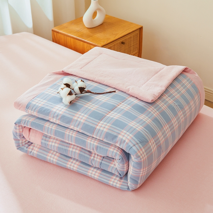 （总）雅萱家纺 2026新款全棉色织水洗棉棉花夏被