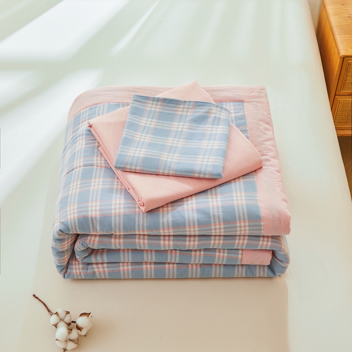 91家纺网 家纺一手货源 找家纺 （总）雅萱家纺 2026新款全棉色织水洗棉棉花夏被