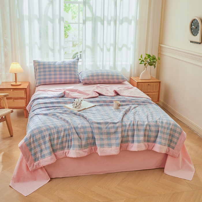 91家纺网 家纺一手货源 找家纺 （总）雅萱家纺 2026新款全棉色织水洗棉棉花夏被