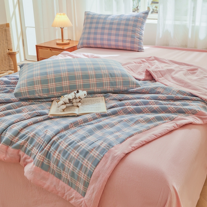 91家纺网 家纺一手货源 找家纺 （总）雅萱家纺 2026新款全棉色织水洗棉棉花夏被