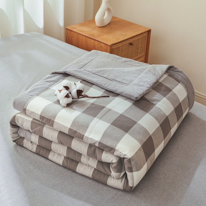 91家纺网 家纺一手货源 找家纺 （总）雅萱家纺 2026新款全棉色织水洗棉棉花夏被