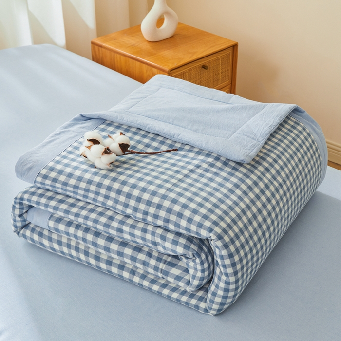 91家纺网 家纺一手货源 找家纺 （总）雅萱家纺 2026新款全棉色织水洗棉棉花夏被