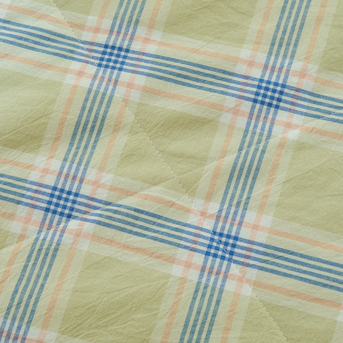 91家纺网 家纺一手货源 找家纺 雅萱家纺 2026新款全棉色织水洗棉棉花夏被 山野间 棉花夏被四件套