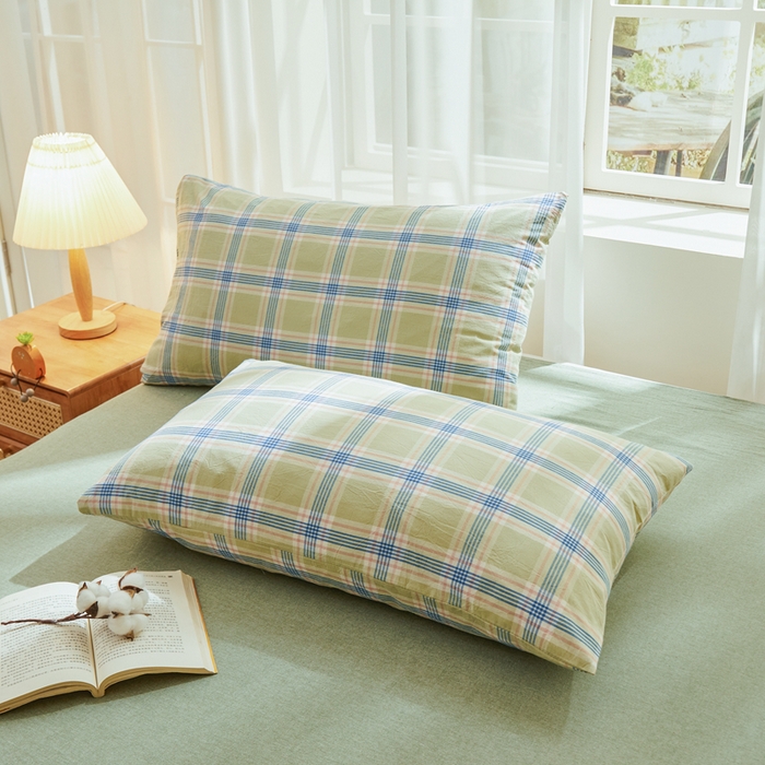 91家纺网 家纺一手货源 找家纺 雅萱家纺 2026新款全棉色织水洗棉棉花夏被 山野间 棉花夏被四件套