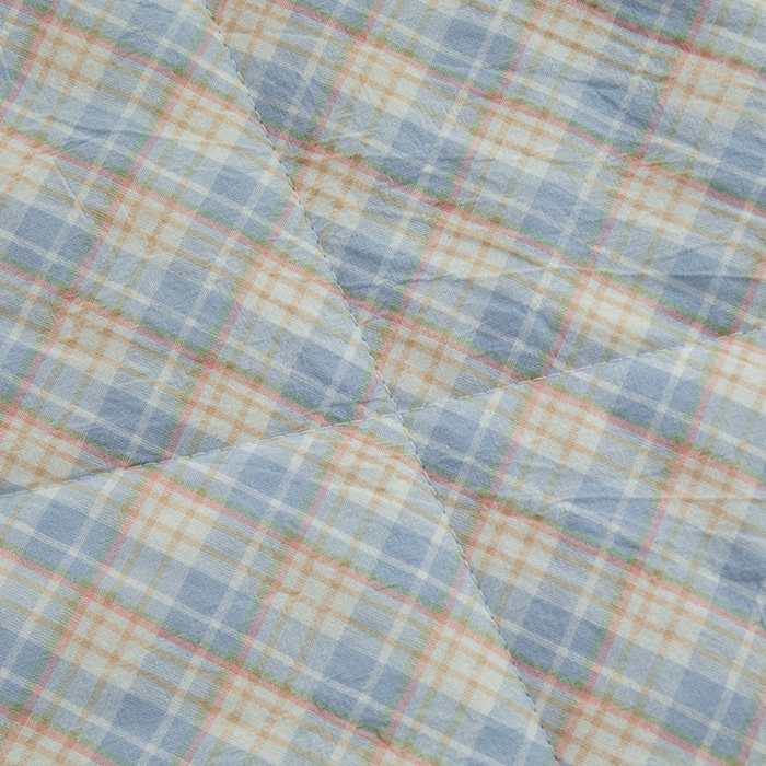 91家纺网 家纺一手货源 找家纺 雅萱家纺 2026新款全棉色织水洗棉棉花夏被 未央-蓝 棉花夏被四件套