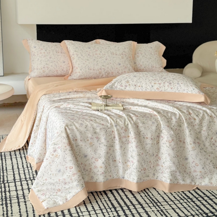 91家纺网 家纺一手货源 找家纺 莱豫家纺 2026新款莱赛尔天丝夏被四件套 茶颜悦色