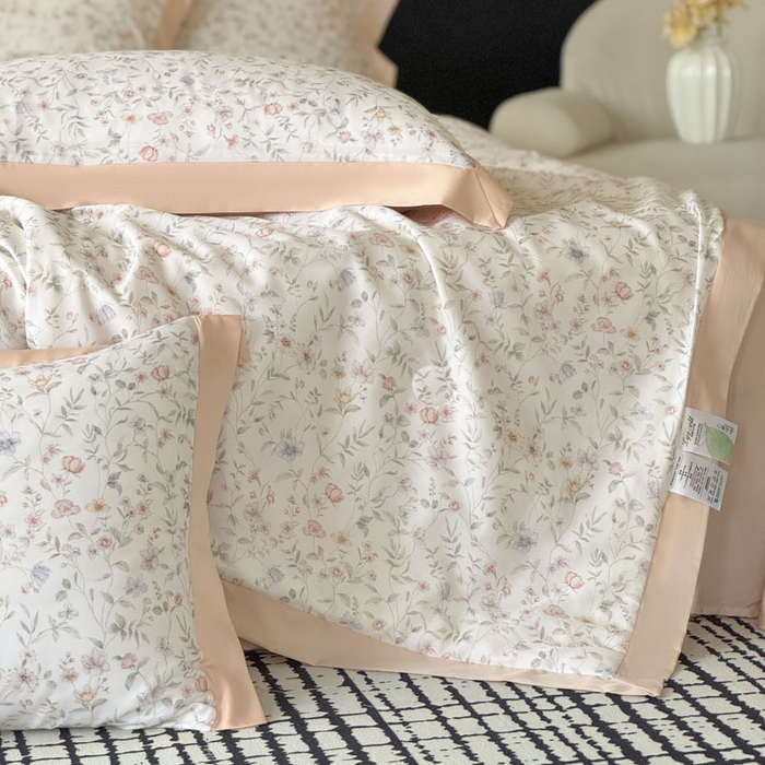 91家纺网 家纺一手货源 找家纺 莱豫家纺 2026新款莱赛尔天丝夏被四件套 茶颜悦色