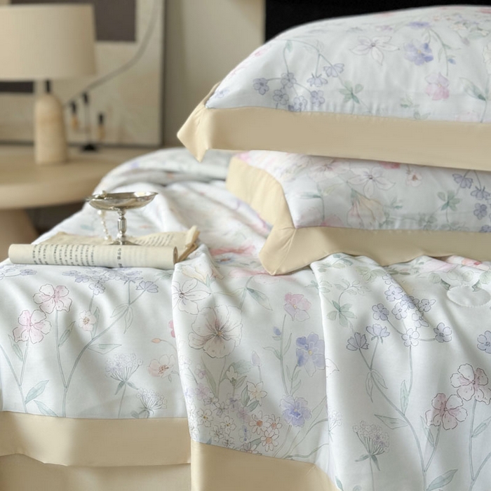 91家纺网 家纺一手货源 找家纺 莱豫家纺 2026新款莱赛尔天丝夏被四件套 春时花宴