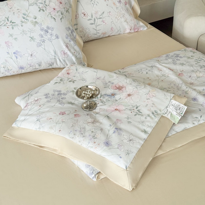 91家纺网 家纺一手货源 找家纺 莱豫家纺 2026新款莱赛尔天丝夏被四件套 春时花宴