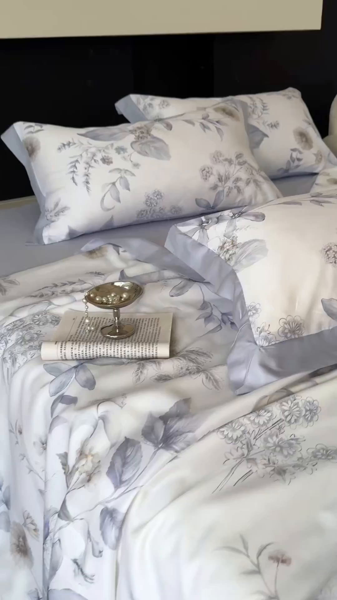 91家纺网 家纺一手货源 找家纺 莱豫家纺 2026新款莱赛尔天丝夏被四件套 春意然蓝