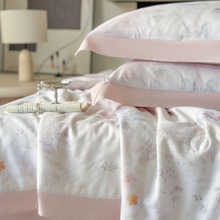 91家纺网 家纺一手货源 找家纺 莱豫家纺 2026新款莱赛尔天丝夏被四件套 蝶漫柔境