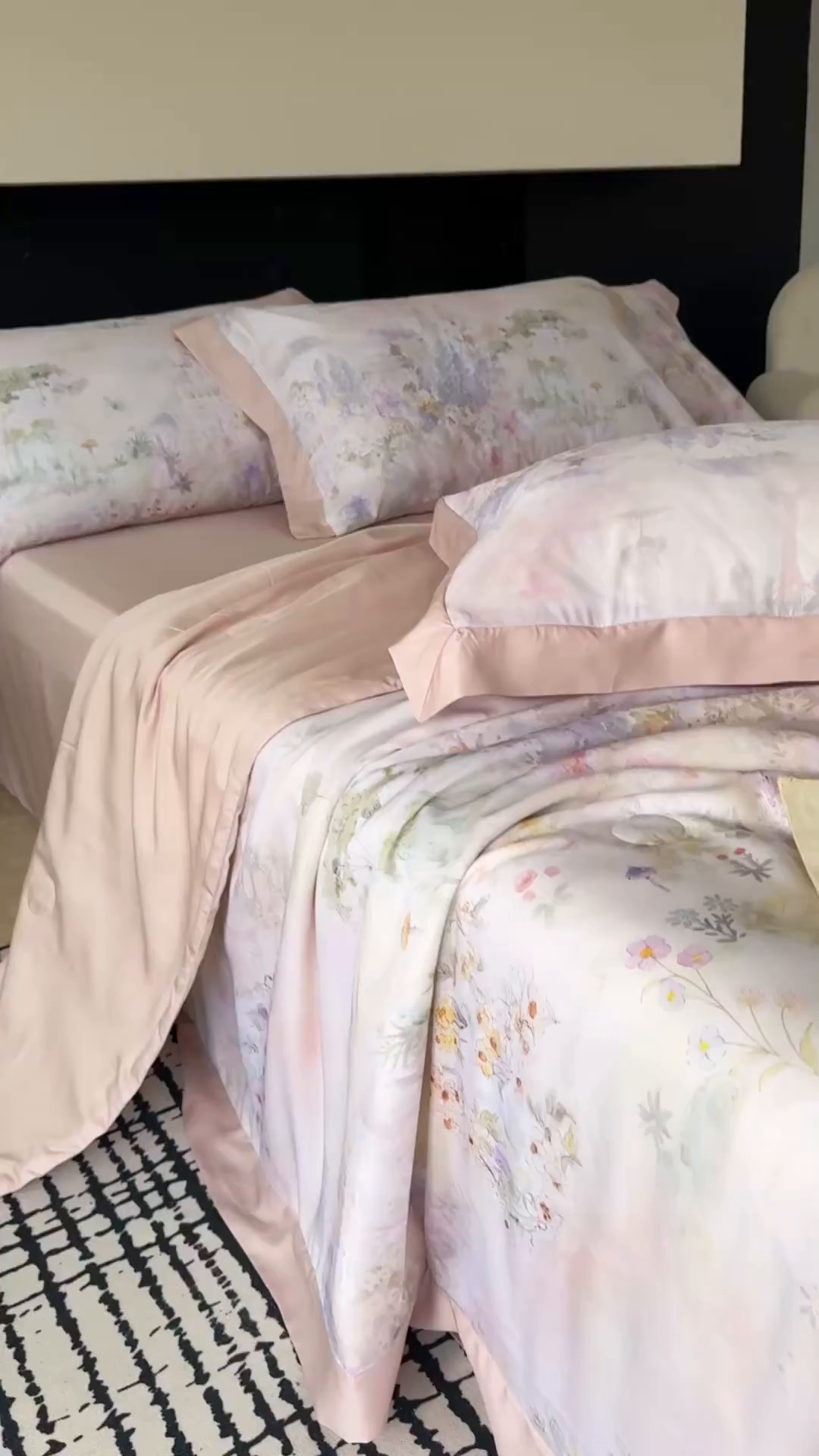 91家纺网 家纺一手货源 找家纺 莱豫家纺 2026新款莱赛尔天丝夏被四件套 蝶漫柔境