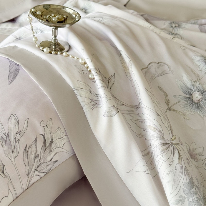 91家纺网 家纺一手货源 找家纺 莱豫家纺 2026新款莱赛尔天丝夏被四件套 简悠集粉灰