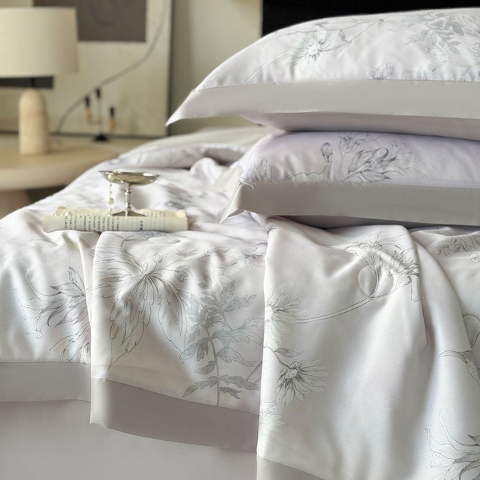 91家纺网 家纺一手货源 找家纺 莱豫家纺 2026新款莱赛尔天丝夏被四件套 简悠集粉灰