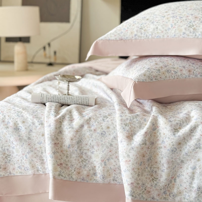 91家纺网 家纺一手货源 找家纺 莱豫家纺 2026新款莱赛尔天丝夏被四件套 漫菲粉