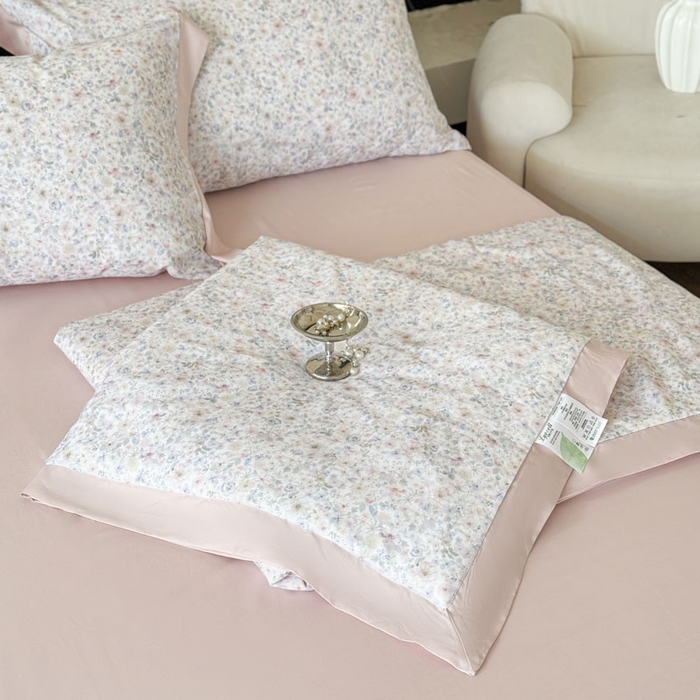 91家纺网 家纺一手货源 找家纺 莱豫家纺 2026新款莱赛尔天丝夏被四件套 漫菲粉