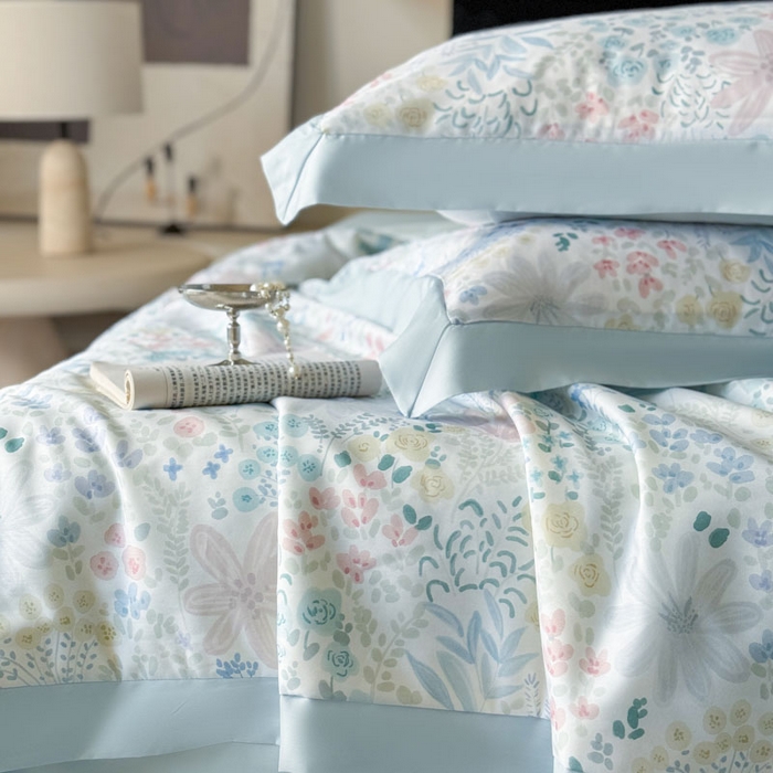 91家纺网 家纺一手货源 找家纺 莱豫家纺 2026新款莱赛尔天丝夏被四件套 沐初兰