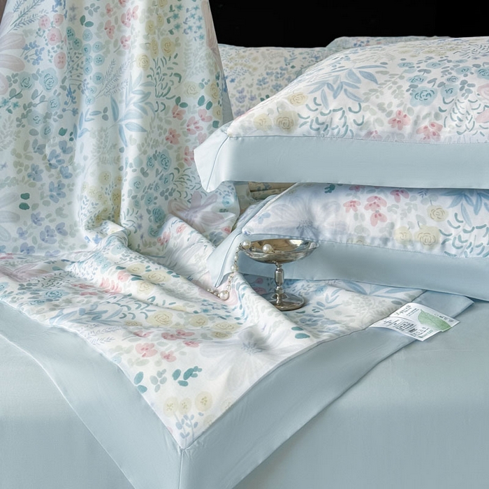 91家纺网 家纺一手货源 找家纺 莱豫家纺 2026新款莱赛尔天丝夏被四件套 沐初兰