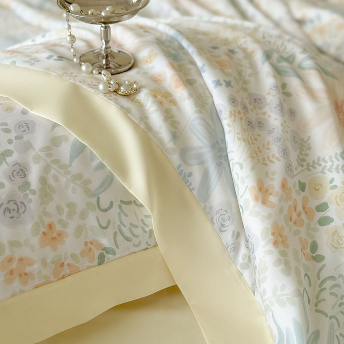 91家纺网 家纺一手货源 找家纺 莱豫家纺 2026新款莱赛尔天丝夏被四件套 沐初绿