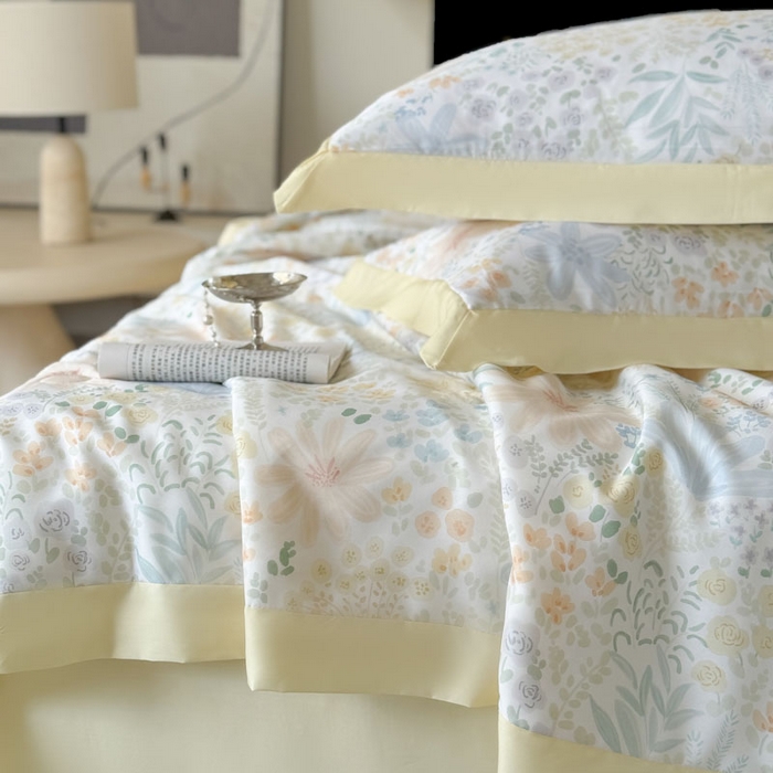 91家纺网 家纺一手货源 找家纺 莱豫家纺 2026新款莱赛尔天丝夏被四件套 沐初绿