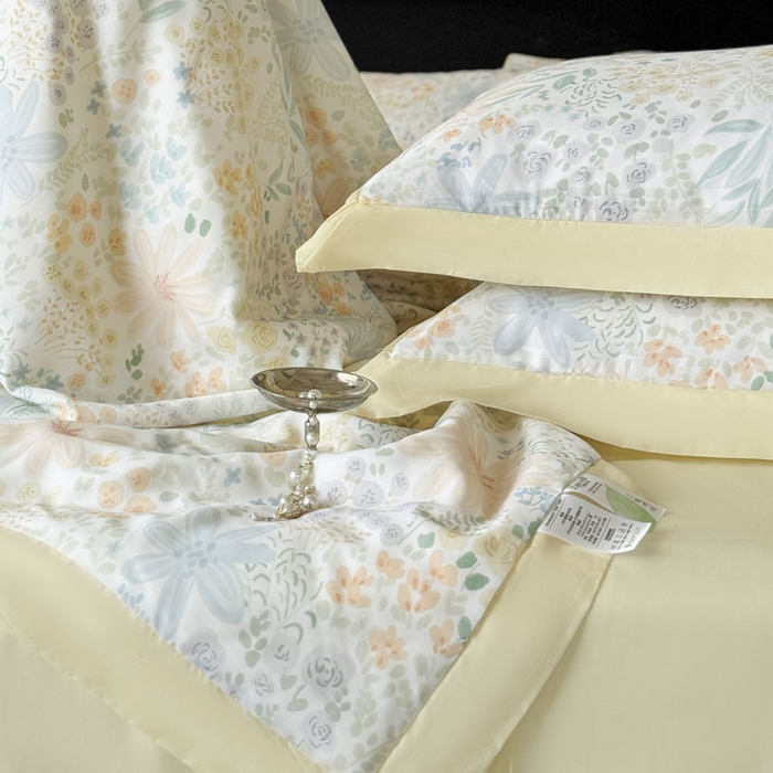 91家纺网 家纺一手货源 找家纺 莱豫家纺 2026新款莱赛尔天丝夏被四件套 沐初绿