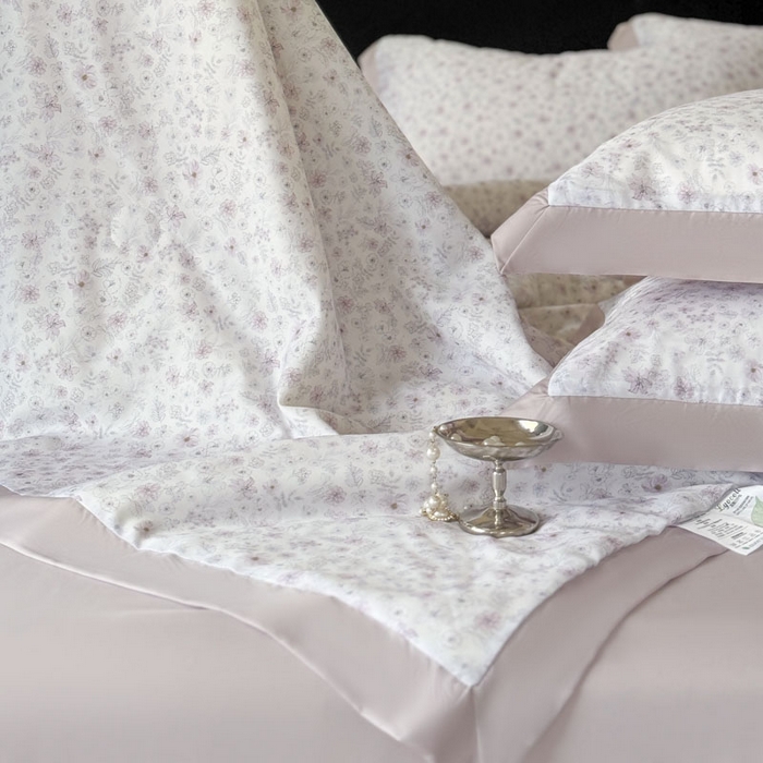 91家纺网 家纺一手货源 找家纺 莱豫家纺 2026新款莱赛尔天丝夏被四件套 浅梦花影粉紫