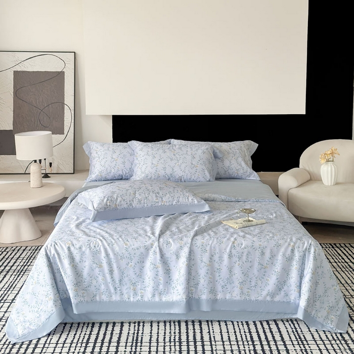 莱豫家纺 2026新款莱赛尔天丝夏被四件套 青枝雅絮