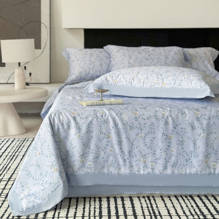 91家纺网 家纺一手货源 找家纺 莱豫家纺 2026新款莱赛尔天丝夏被四件套 青枝雅絮