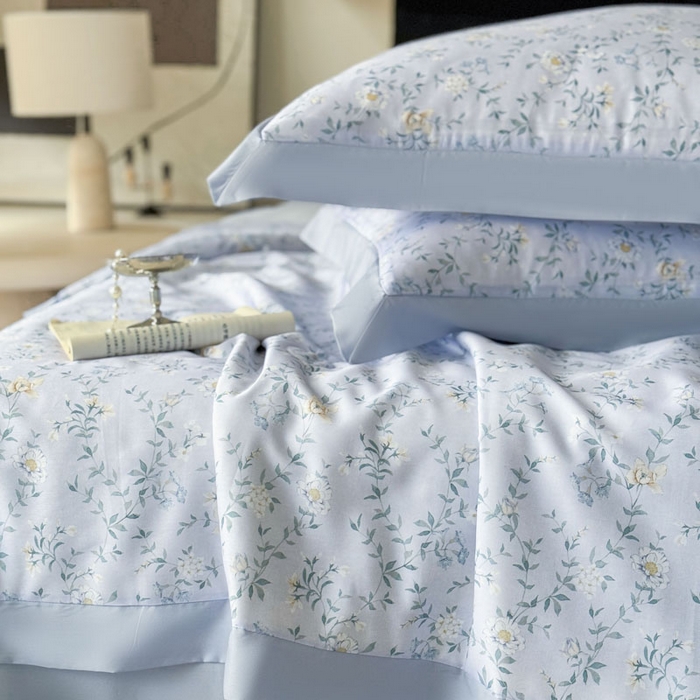 91家纺网 家纺一手货源 找家纺 莱豫家纺 2026新款莱赛尔天丝夏被四件套 青枝雅絮