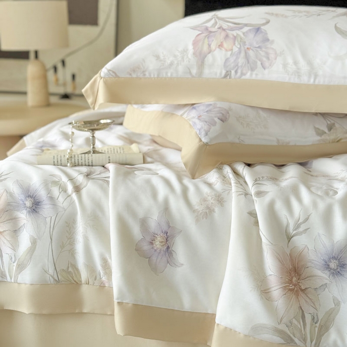 91家纺网 家纺一手货源 找家纺 莱豫家纺 2026新款莱赛尔天丝夏被四件套 愈沐调米