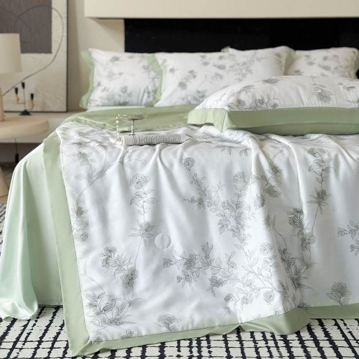 91家纺网 家纺一手货源 找家纺 莱豫家纺 2026新款莱赛尔天丝夏被四件套 源序