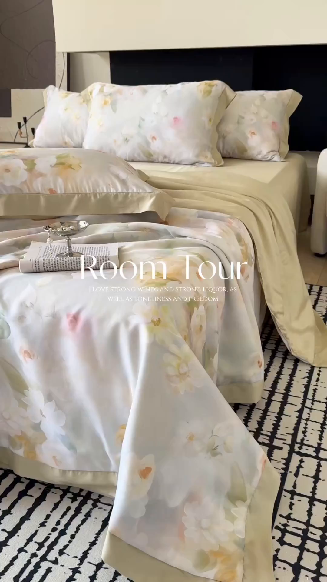 91家纺网 家纺一手货源 找家纺 莱豫家纺 2026新款莱赛尔天丝夏被四件套 云间素语绿