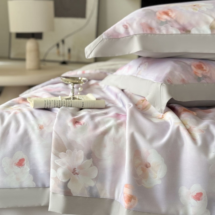 91家纺网 家纺一手货源 找家纺 莱豫家纺 2026新款莱赛尔天丝夏被四件套 云间素语紫