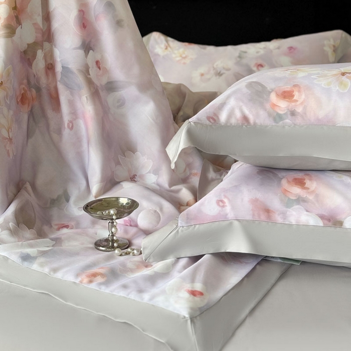 91家纺网 家纺一手货源 找家纺 莱豫家纺 2026新款莱赛尔天丝夏被四件套 云间素语紫