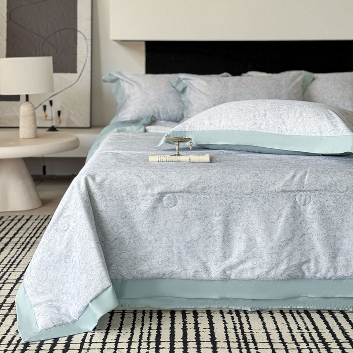 91家纺网 家纺一手货源 找家纺 莱豫家纺 2026新款莱赛尔天丝夏被四件套 知遥语墨