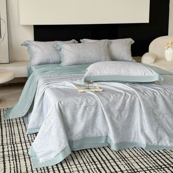 91家纺网 家纺一手货源 找家纺 莱豫家纺 2026新款莱赛尔天丝夏被四件套 知遥语墨