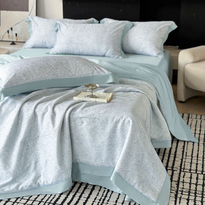 91家纺网 家纺一手货源 找家纺 莱豫家纺 2026新款莱赛尔天丝夏被四件套 知遥语墨