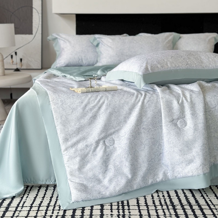 91家纺网 家纺一手货源 找家纺 莱豫家纺 2026新款莱赛尔天丝夏被四件套 知遥语墨