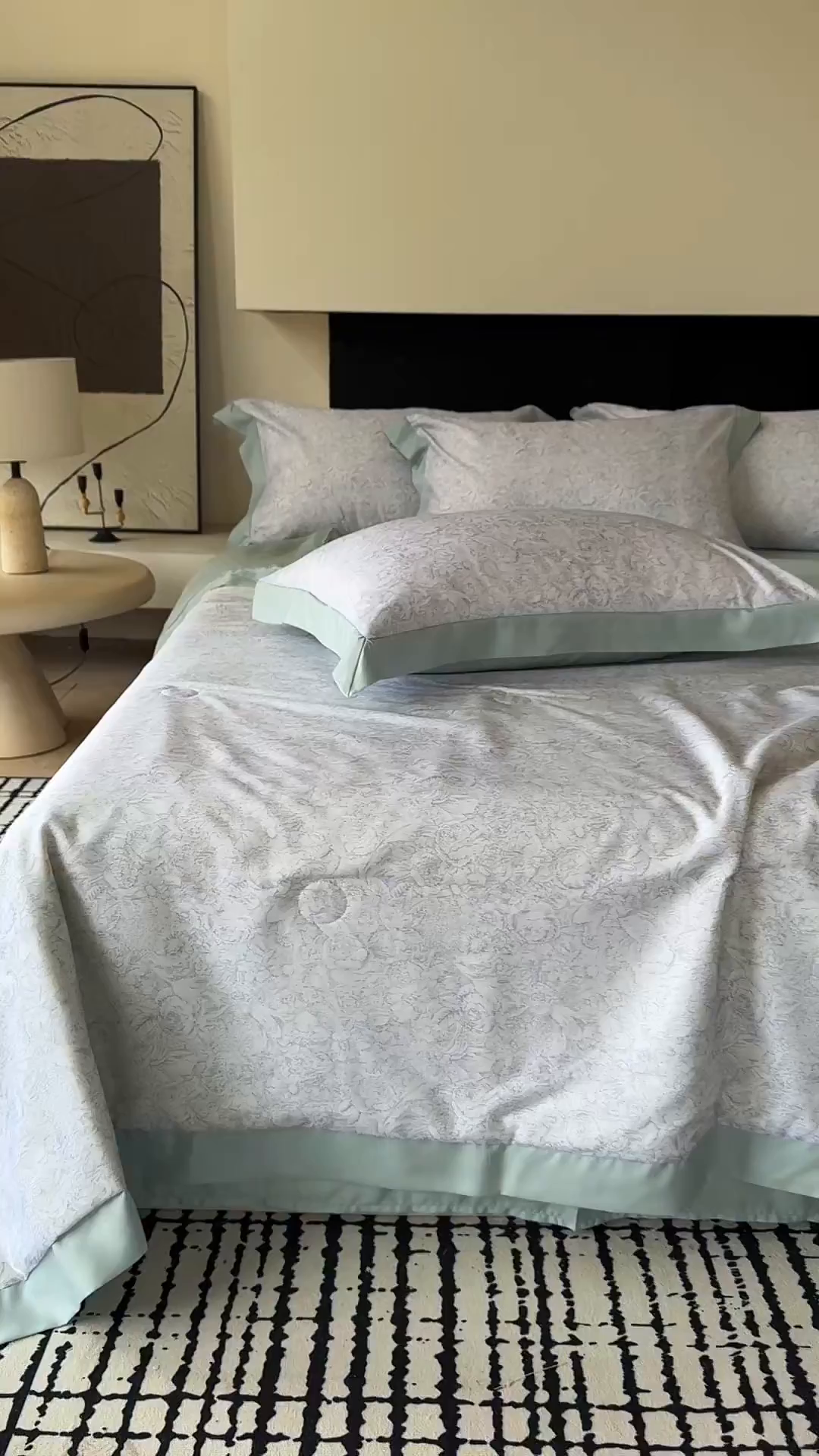 91家纺网 家纺一手货源 找家纺 莱豫家纺 2026新款莱赛尔天丝夏被四件套 知遥语墨