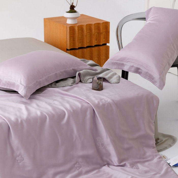 91家纺网 家纺一手货源 找家纺 （总）CINNY馨宜 2026新款60莱赛尔大豆纤维撞色天丝夏被-伯爵