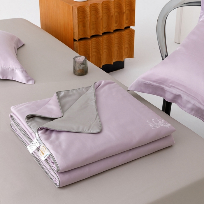 91家纺网 家纺一手货源 找家纺 （总）CINNY馨宜 2026新款60莱赛尔大豆纤维撞色天丝夏被-伯爵