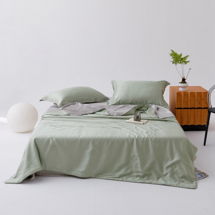 91家纺网 家纺一手货源 找家纺 （总）CINNY馨宜 2026新款60莱赛尔大豆纤维撞色天丝夏被-伯爵