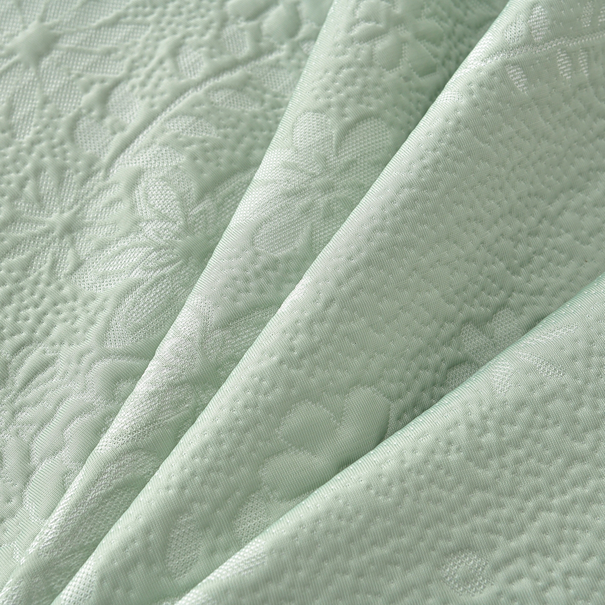 91家纺网 家纺一手货源 找家纺 民新家纺 2026新款3D立体冰豆豆席床裙三件套 漫舞-绿