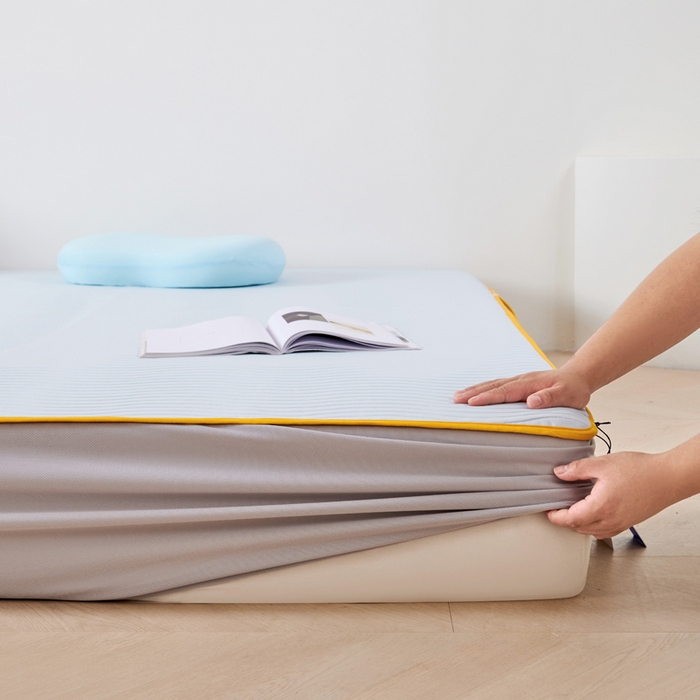 91家纺网 家纺一手货源 找家纺 （总）CINNY馨宜 2026新款锦纶瞬间凉感凉席床笠 凉感丝凉感床笠 凉感席凉席三件套