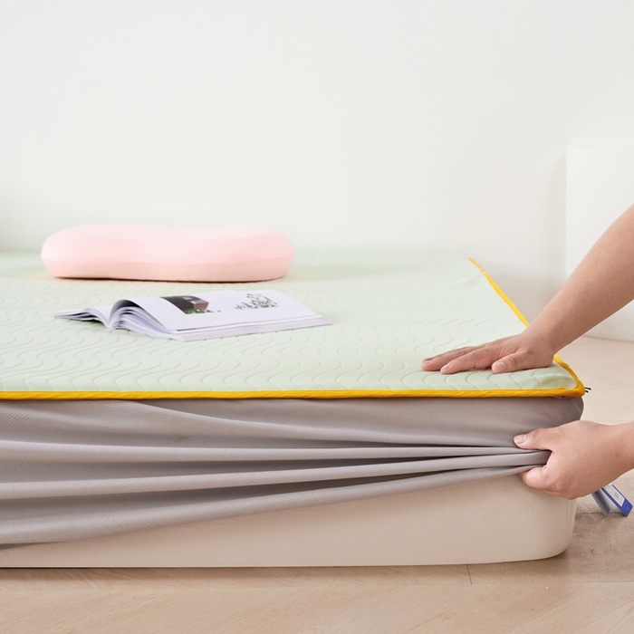 91家纺网 家纺一手货源 找家纺 CINNY馨宜 2026新款锦纶瞬间凉感凉席床笠 绿色