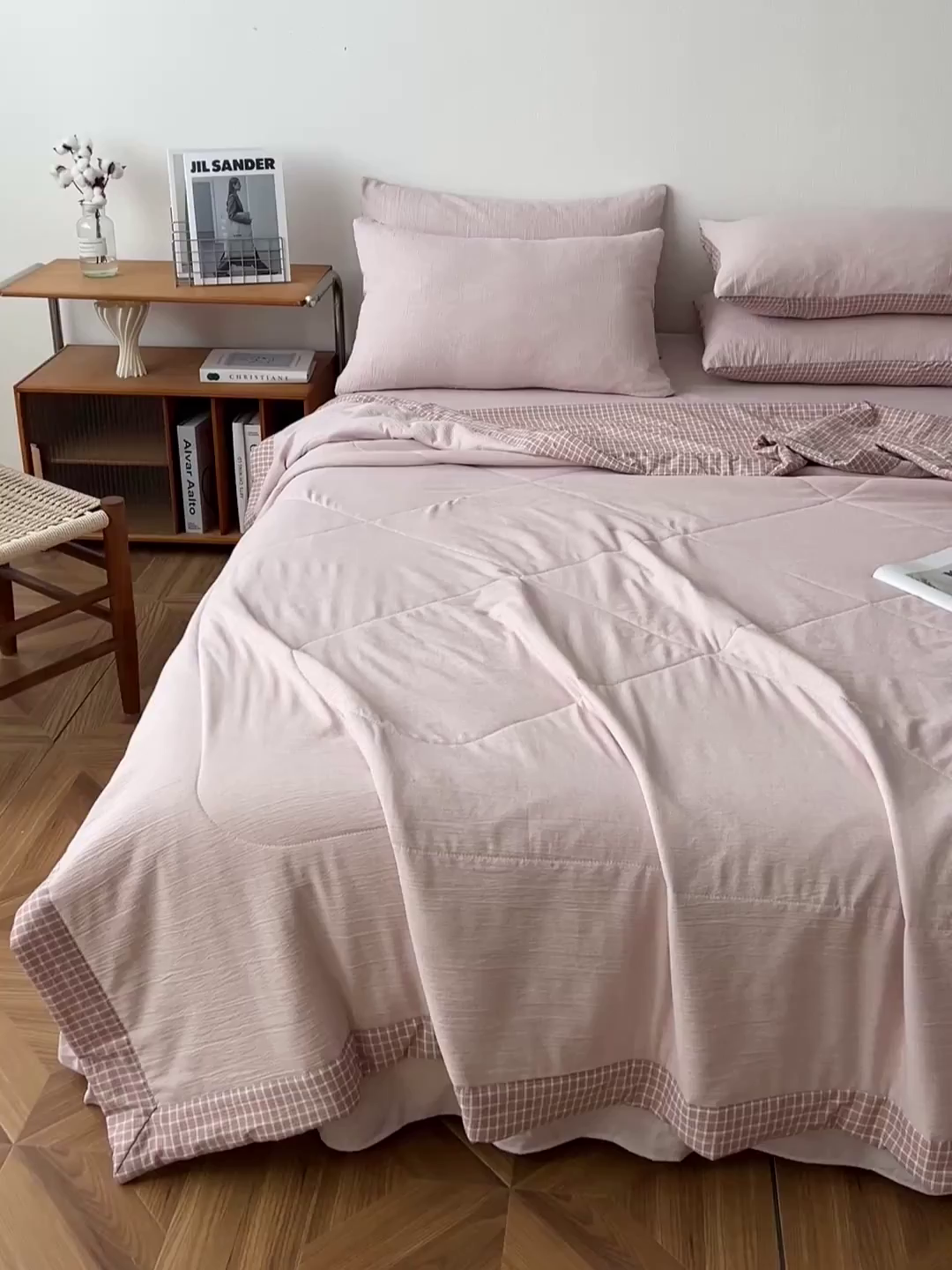 91家纺网 家纺一手货源 找家纺 （总）鹿辉家居（原吉欧力） 2026新款100%新疆棉花水洗色织夏被四件套