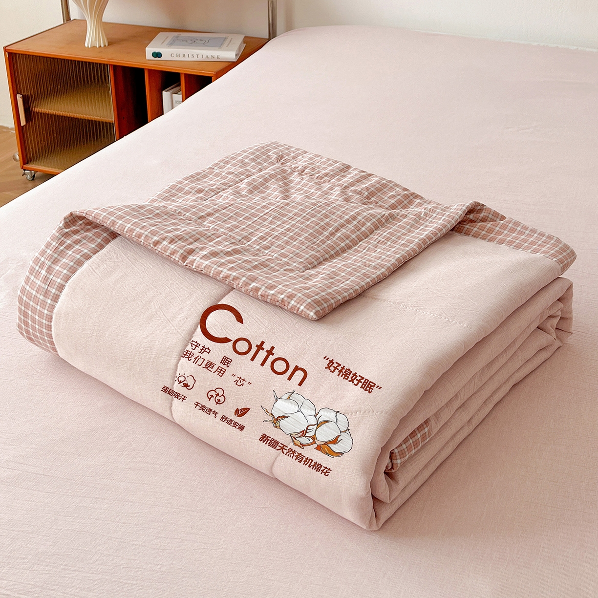 91家纺网 家纺一手货源 找家纺 （总）鹿辉家居（原吉欧力） 2026新款100%新疆棉花水洗色织夏被四件套